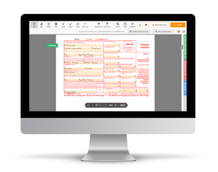 Fillable 1099-INT form in PDF on the computer